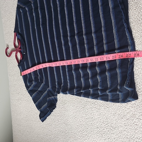 Denim & Flower Ricky Singh mens blue striped short sleeve tshirt - Picture 5 of 8